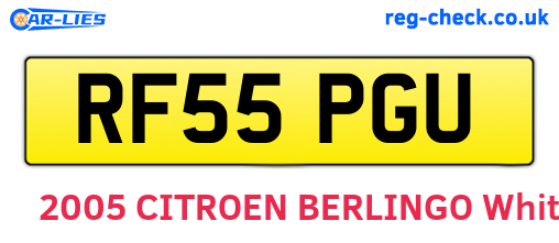 RF55PGU are the vehicle registration plates.