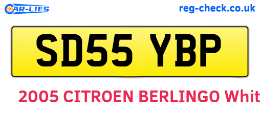 SD55YBP are the vehicle registration plates.