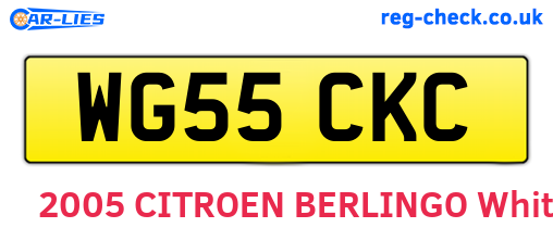 WG55CKC are the vehicle registration plates.