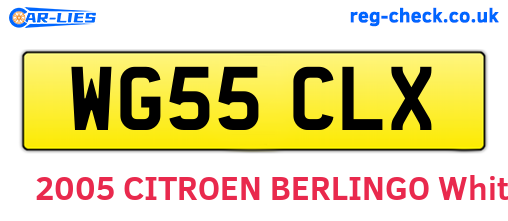 WG55CLX are the vehicle registration plates.