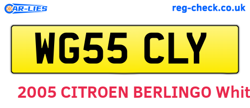 WG55CLY are the vehicle registration plates.
