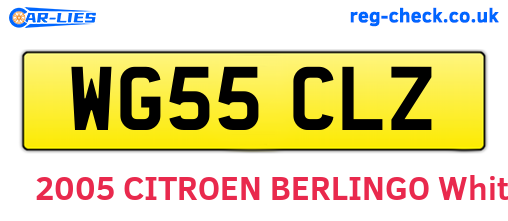 WG55CLZ are the vehicle registration plates.