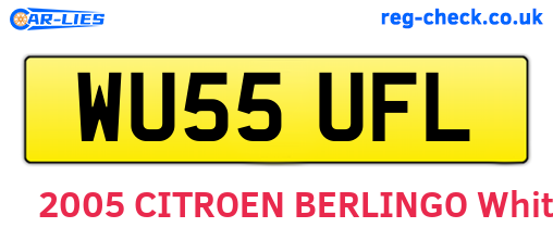 WU55UFL are the vehicle registration plates.