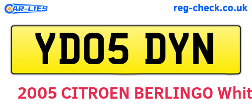 YD05DYN are the vehicle registration plates.