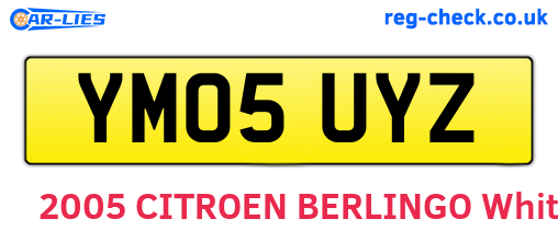 YM05UYZ are the vehicle registration plates.