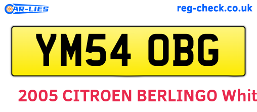 YM54OBG are the vehicle registration plates.