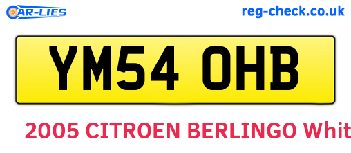 YM54OHB are the vehicle registration plates.
