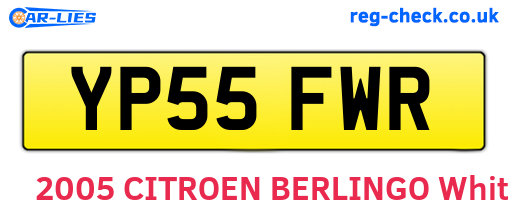 YP55FWR are the vehicle registration plates.