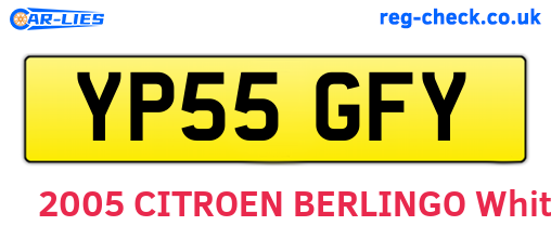 YP55GFY are the vehicle registration plates.