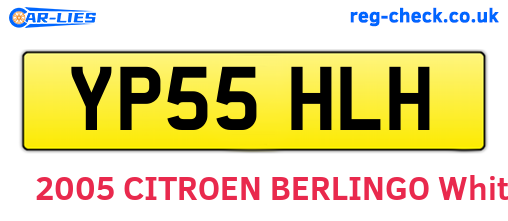 YP55HLH are the vehicle registration plates.