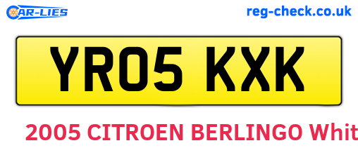 YR05KXK are the vehicle registration plates.