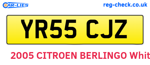 YR55CJZ are the vehicle registration plates.
