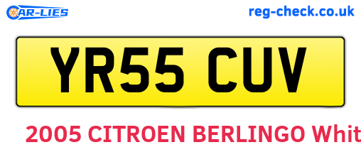 YR55CUV are the vehicle registration plates.