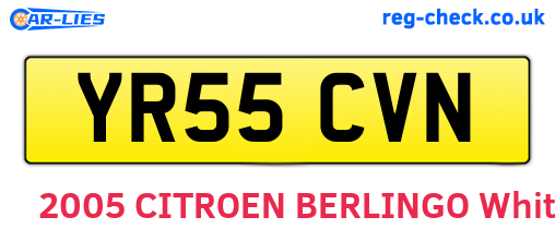 YR55CVN are the vehicle registration plates.
