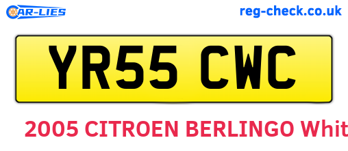 YR55CWC are the vehicle registration plates.