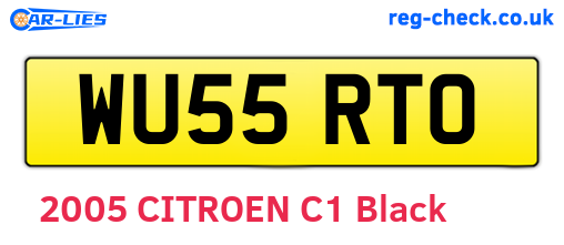 WU55RTO are the vehicle registration plates.