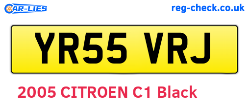 YR55VRJ are the vehicle registration plates.