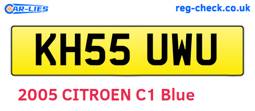 KH55UWU are the vehicle registration plates.