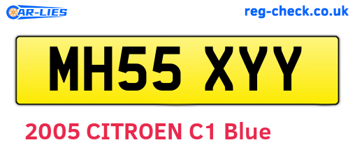 MH55XYY are the vehicle registration plates.