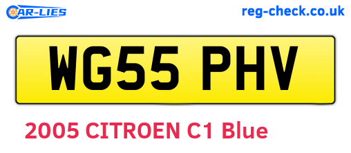 WG55PHV are the vehicle registration plates.