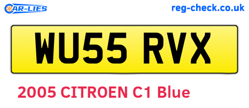 WU55RVX are the vehicle registration plates.