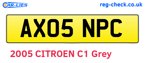 AX05NPC are the vehicle registration plates.