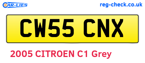 CW55CNX are the vehicle registration plates.