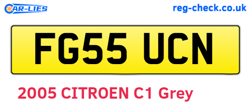 FG55UCN are the vehicle registration plates.