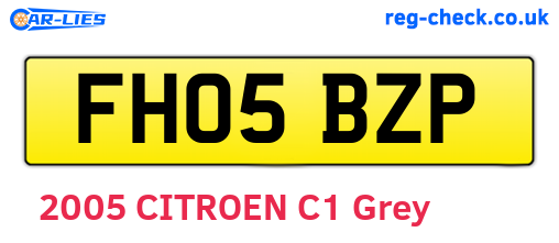 FH05BZP are the vehicle registration plates.