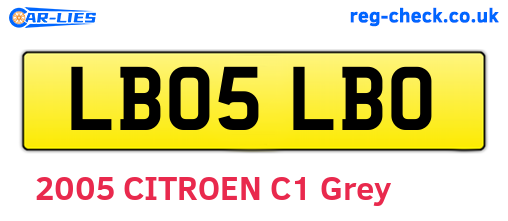LB05LBO are the vehicle registration plates.