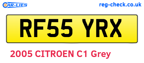 RF55YRX are the vehicle registration plates.