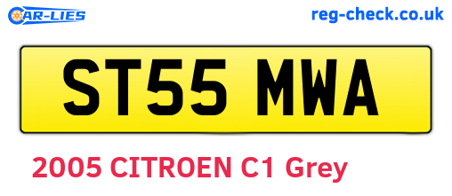 ST55MWA are the vehicle registration plates.