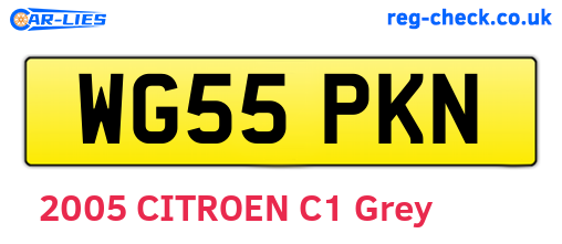 WG55PKN are the vehicle registration plates.