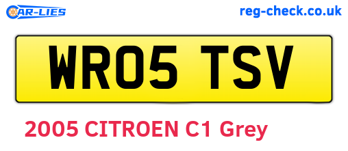 WR05TSV are the vehicle registration plates.