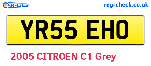 YR55EHO are the vehicle registration plates.