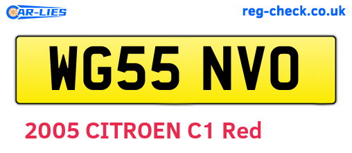 WG55NVO are the vehicle registration plates.