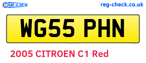 WG55PHN are the vehicle registration plates.