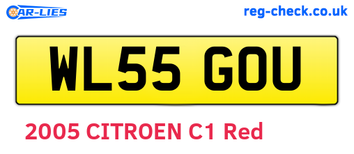 WL55GOU are the vehicle registration plates.