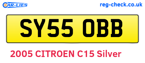 SY55OBB are the vehicle registration plates.