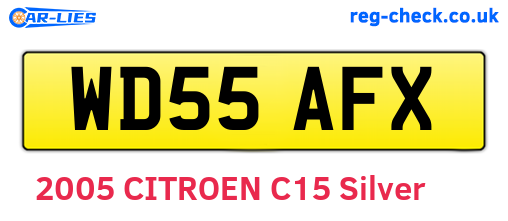 WD55AFX are the vehicle registration plates.