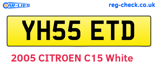 YH55ETD are the vehicle registration plates.