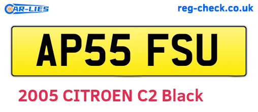 AP55FSU are the vehicle registration plates.