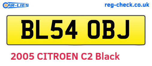BL54OBJ are the vehicle registration plates.
