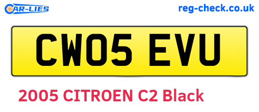 CW05EVU are the vehicle registration plates.