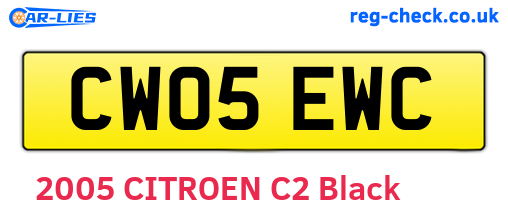 CW05EWC are the vehicle registration plates.