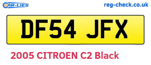 DF54JFX are the vehicle registration plates.