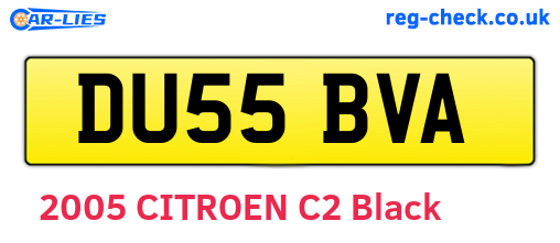 DU55BVA are the vehicle registration plates.