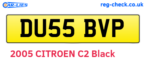 DU55BVP are the vehicle registration plates.