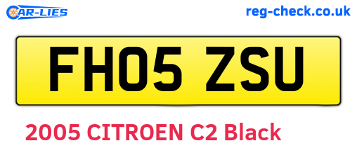 FH05ZSU are the vehicle registration plates.