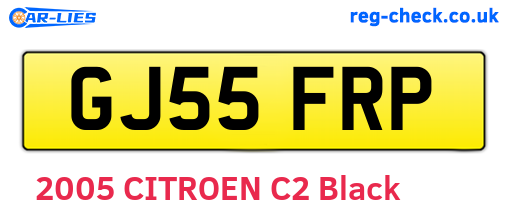 GJ55FRP are the vehicle registration plates.
